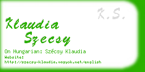 klaudia szecsy business card