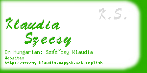 klaudia szecsy business card